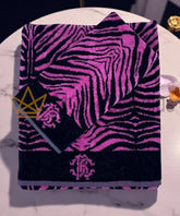 COMPLETO ASCIUGAMANI 2PZ MIRROR ZEBRA FUCSIA ROBERTO CAVALLI