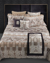 COMPLETO LENZUOLA LIBERTY MARRONE BALZA A GIORNO ROBERTO CAVALLI