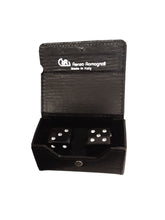 DADI NERI CON SWAROVSKY E SCATOLA IN PELLE