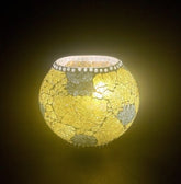 LAMPADA DA TAVOLO IN VETRO MOSAICATA YELLOW CRAQUELE INDIAWORLD