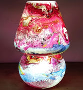 LAMPADA DA TAVOLO IN VETRO DIPINTA PYXIS INDIAWORLD