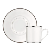 SET 6 TAZZINE CAFFE' CON PIATTINO ALBI PLATINO CHRISTOFLE