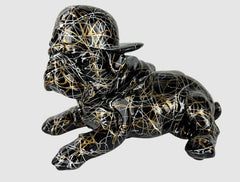 BULLDOG NERO E ORO CON CAPPELLO ATELIER DESIGN