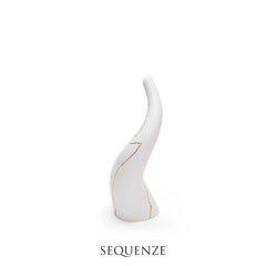 SCULTURA CORNO KINSTUGI BIANCO ORO