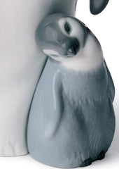 SCULTURA PINGUINO CON CUCCIOLO LLADRO'