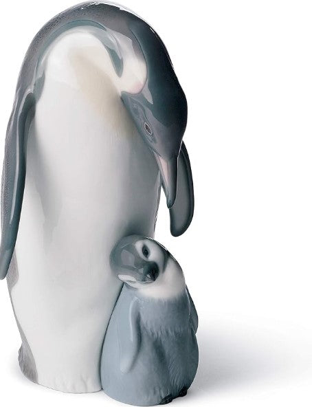 SCULTURA PINGUINO CON CUCCIOLO LLADRO'