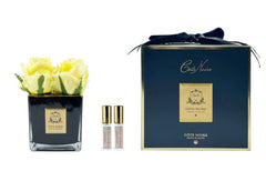 ROSA PROFUMATA 4 PEZZI VASO QUADRATO COTE NOIRE