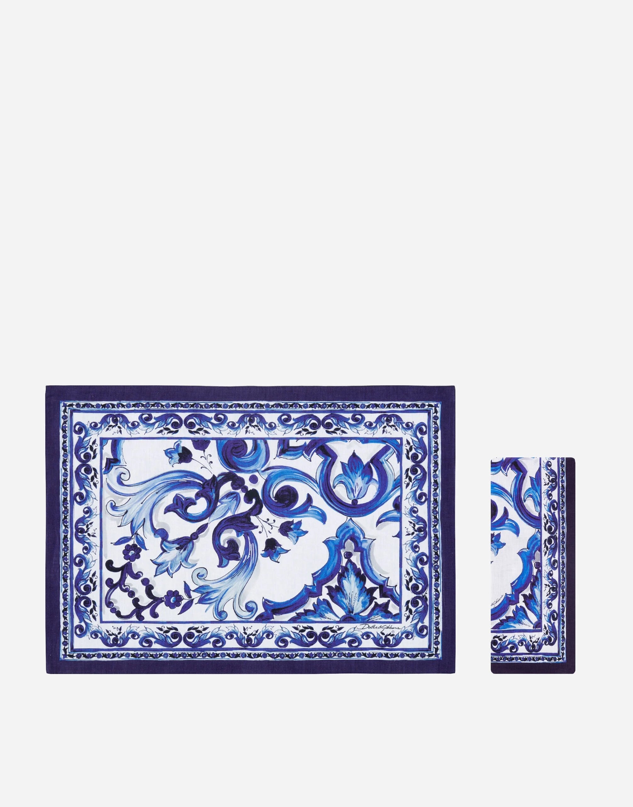 SET TOVAGLIETTA + TOVAGLIOLO MAIOLICA BLU DOLCE & GABBANA