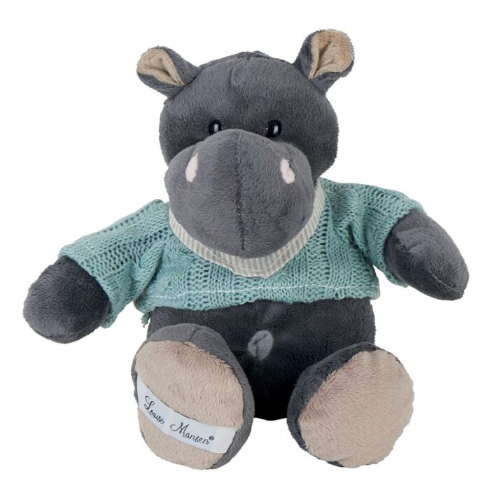 ARWEN L'IPPOPOTAMO GRIGIO CON FELPA BLU E FOULARD GRIGIO PURE BY COUNTRY CASA