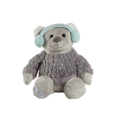 ANSELMO ORSO GRIGIO CHIARO CON MAGLIONE GRIGIO E COPRI ORECCHIE BIANCO PURE BY COUNTRY CASA