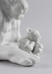 SCULTURA LEONE CON CUCCIOLO LLADRO'